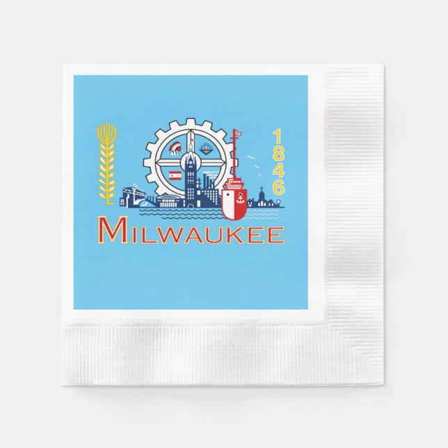 Milwaukee city flag napkins (Front)