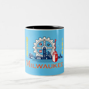 Milwaukee city flag Two-Tone coffee mug