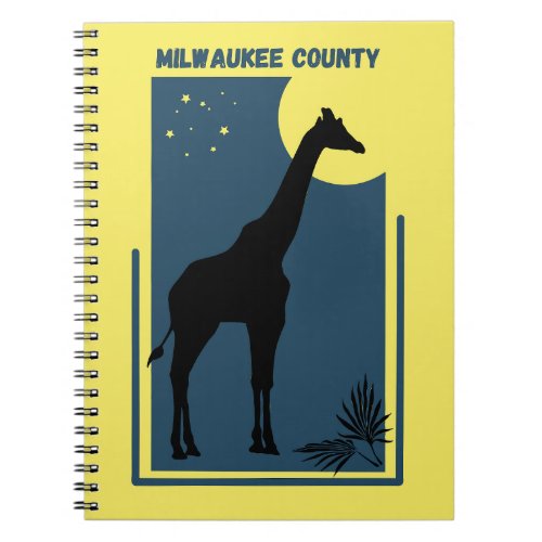 Milwaukee County Zoo Wisconsin Vintage Giraffe Notebook