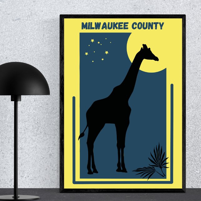 Milwaukee County Zoo Wisconsin Vintage Giraffe Poster (Creator Uploaded)