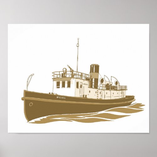 Milwaukee Fireboat 15 sepia Poster