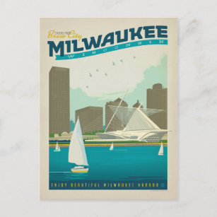 Milwaukee Harbor, Wisconsin Postcard