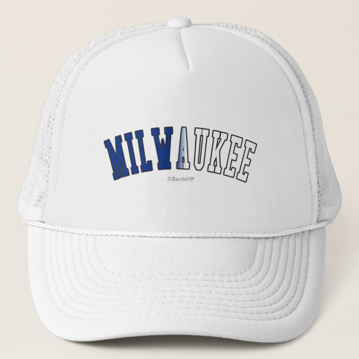 Milwaukee in Wisconsin State Flag Colors Mesh Hat