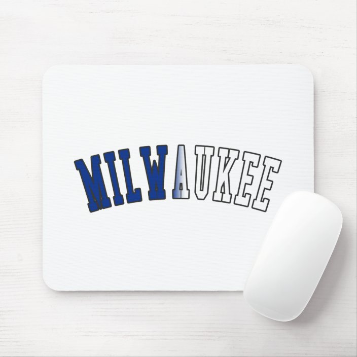 Milwaukee in Wisconsin State Flag Colors Mousepad