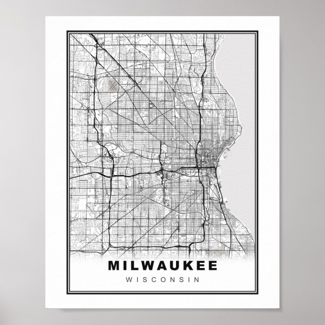 Milwaukee Map Poster (Front)
