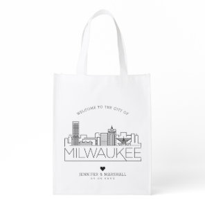 Milwaukee, MN  Wedding | Stylized Skyline Grocery Bag