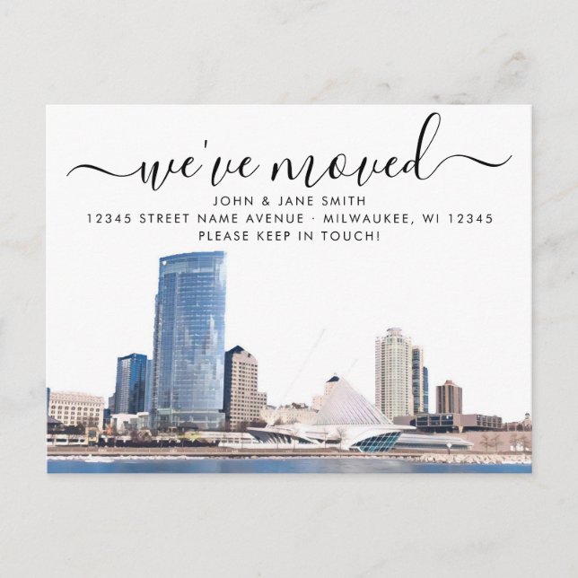 Milwaukee Moving Announcement Postcard (Front)