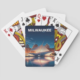 Milwaukee Museum of Art Travel at Night Poker Cards