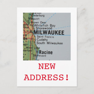 Milwaukee New Address announcement Postcard