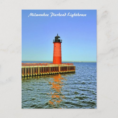 Milwaukee Pierhead Lighthouse Lake Michigan Postcard