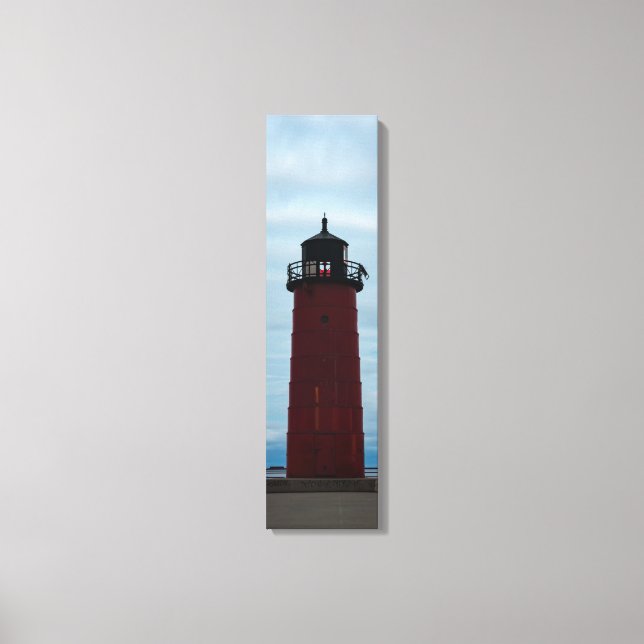 Milwaukee Pierhead Lighthouse View Vertical Canvas (Front)