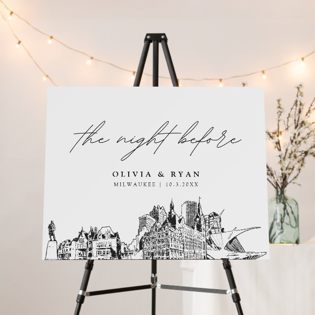 Milwaukee Rehearsal Dinner The Night Before Sign  (In Situ (Stand))