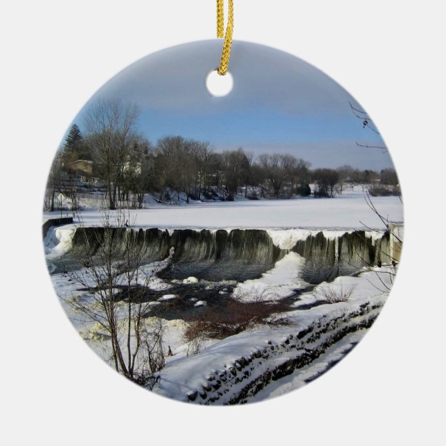 Milwaukee River, West Bend, Wisconsin Ceramic Ornament (Front)