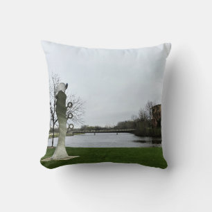 Milwaukee River, West Bend, Wisconsin Throw Pillow