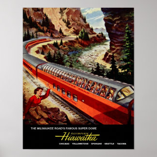 Milwaukee Road, railroad travel poster. Poster