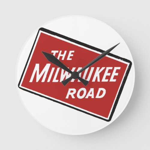 Milwaukee Road Railway Sign 2 Round Clock