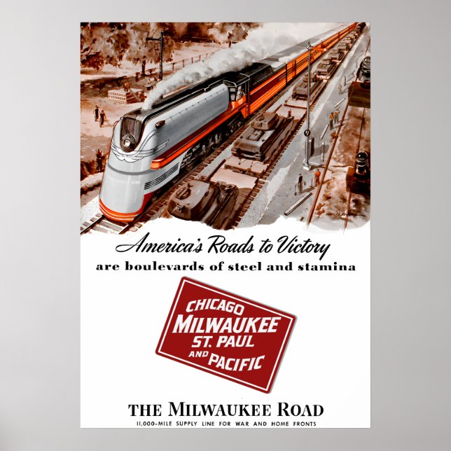 Milwaukee Road World War II poster (Front)