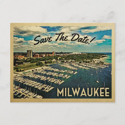 Milwaukee Save The Date Vintage Wisconsin Postcard