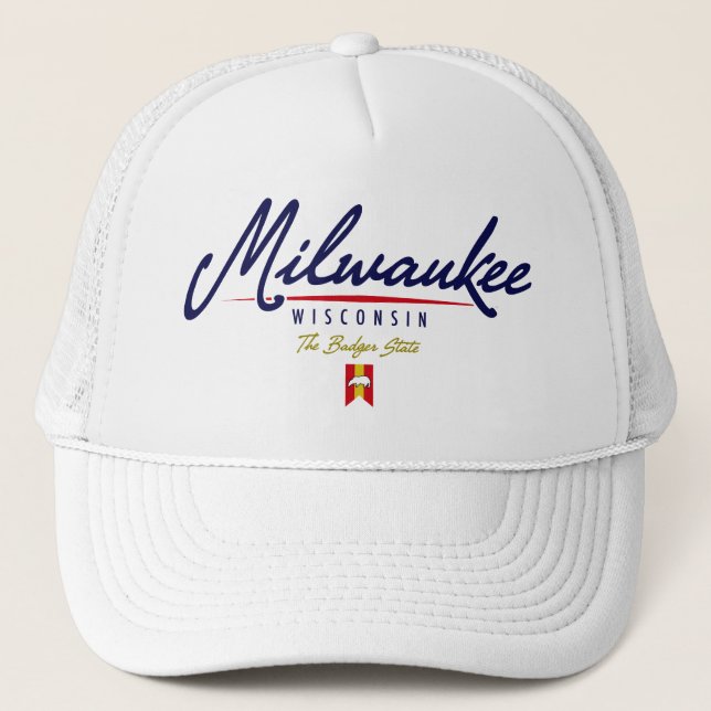 Milwaukee Script Trucker Hat (Front)