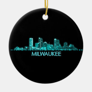 Milwaukee Skyline Ceramic Ornament