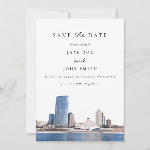 Milwaukee Skyline flat Save The Date Card