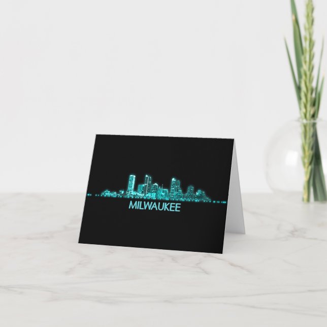 Milwaukee Skyline Letterpress Thank You Card (Front)