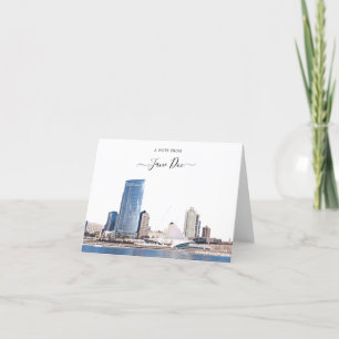 Milwaukee Skyline Personalized Note Card