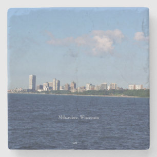 Milwaukee Skyline stone coaster