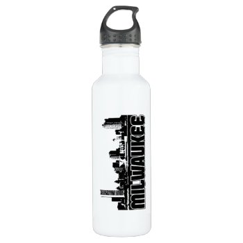 Milwaukee Skyline Water Bottle by TurnRight at Zazzle