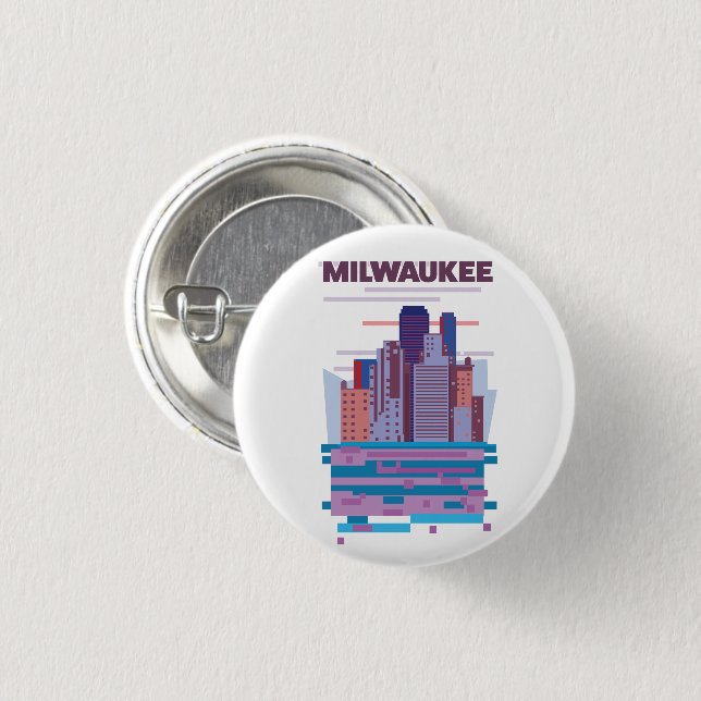 Milwaukee Travel poster Button (Front & Back)