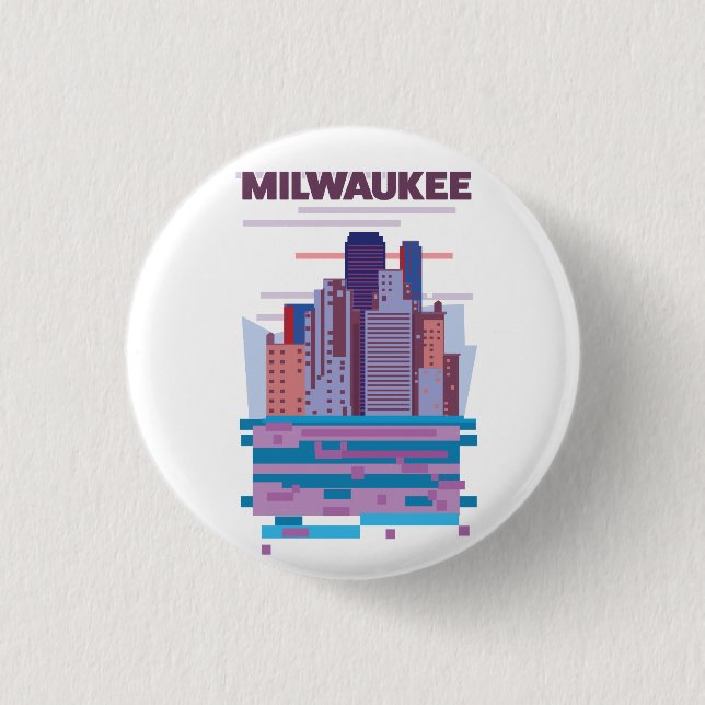 Milwaukee Travel poster Button (Front)