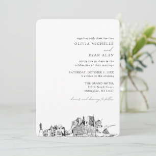 Milwaukee Wedding Elegant Skyline Invitation