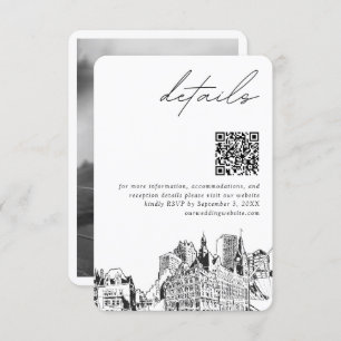 Milwaukee Wedding Modern Details QR Code Enclosure Card