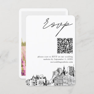 Milwaukee Wedding Modern RSVP QR Code Enclosure Card