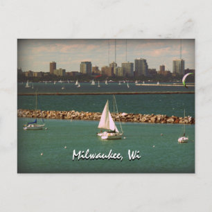 Milwaukee, WI Skyline Postcard