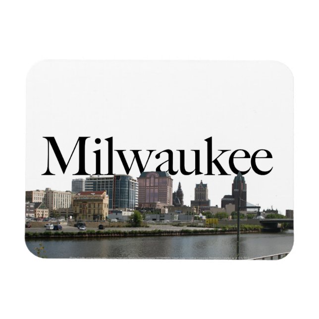 Milwaukee WI Skyline with Milwaukee in the Sky Magnet (Horizontal)