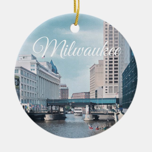 Milwaukee Wisconsin Ceramic Ornament (Front)