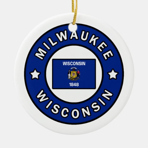 Milwaukee Wisconsin Ceramic Ornament