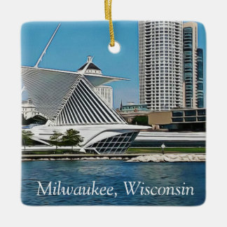 Milwaukee Wisconsin Cheese Head Christmas Keepsake Ceramic Ornament