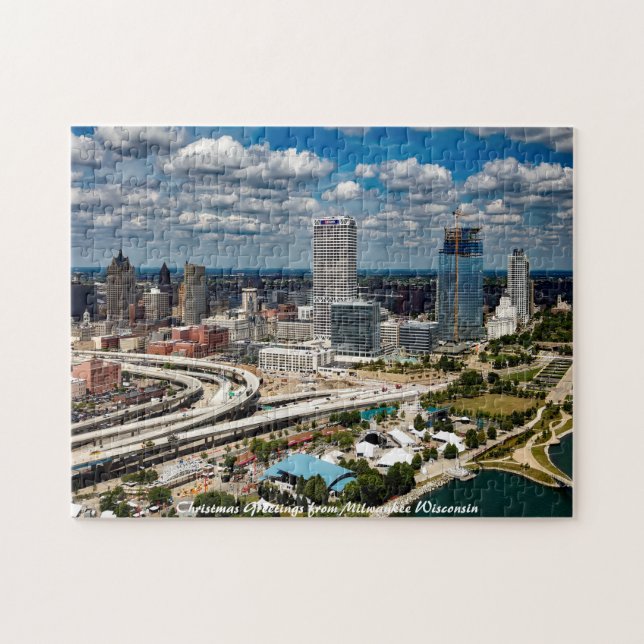 Milwaukee Wisconsin.Christmas Greetings Jigsaw Puz Jigsaw Puzzle (Horizontal)