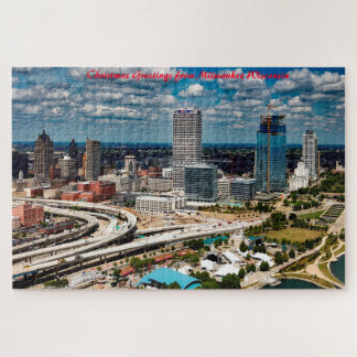 Milwaukee Wisconsin.Christmas Greetings Jigsaw Puzzle