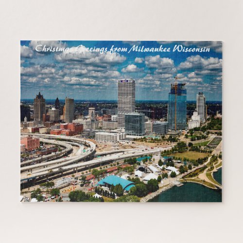 Milwaukee Wisconsin Christmas Greetings Jigsaw Puzzle