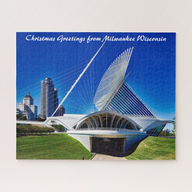 Milwaukee Wisconsin. Christmas Greetings Jigsaw Puzzle (Horizontal)
