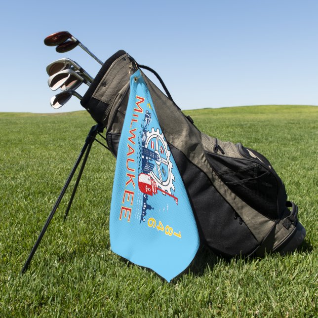 Milwaukee (Wisconsin) city flag  Golf Towel (Green)