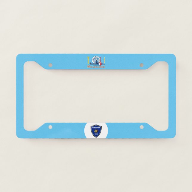 Milwaukee (Wisconsin) city flag  License Plate Frame (Front)