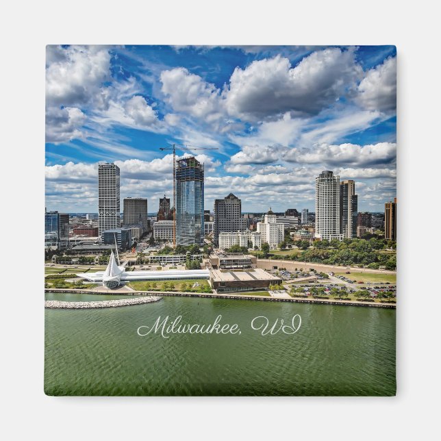 Milwaukee, Wisconsin cityscape photograph, Magnet (Front)