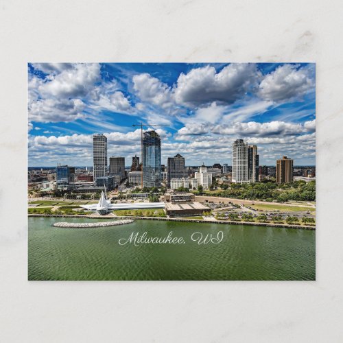 Milwaukee Wisconsin cityscape photograph Postcard