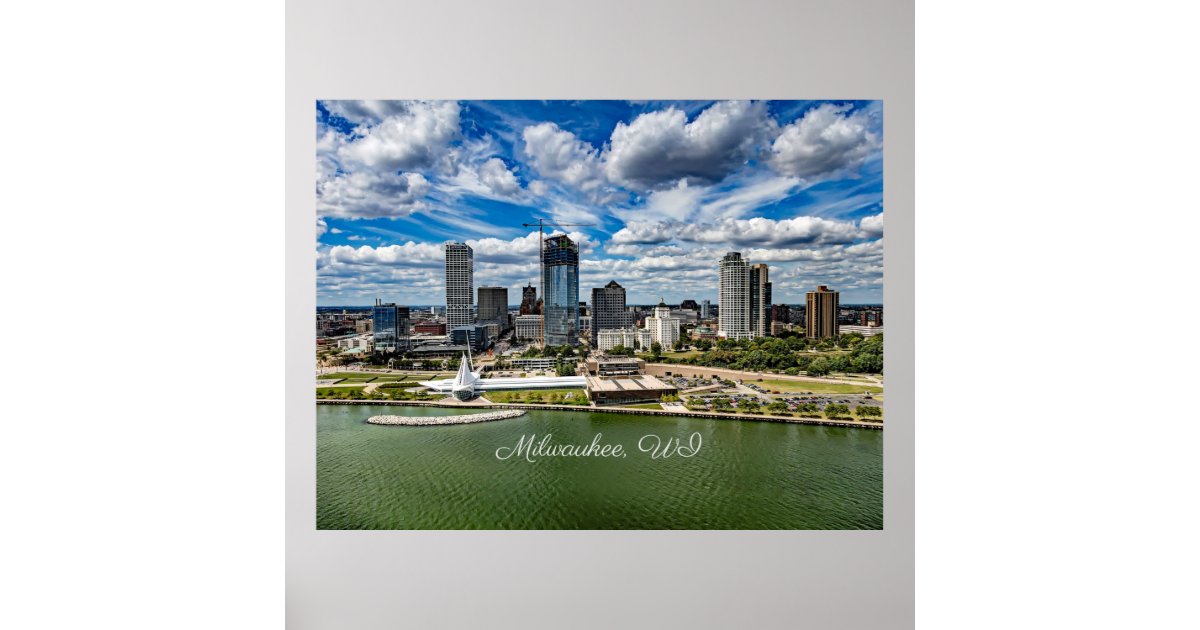 Milwaukee, Wisconsin cityscape photograph, Poster | Zazzle