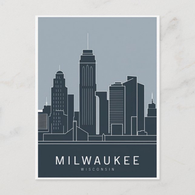 Milwaukee Wisconsin, Cityscape Postcard (Front)