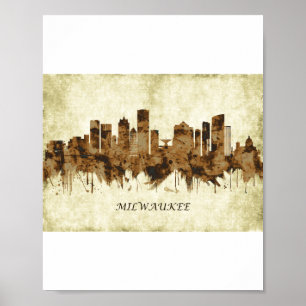 Milwaukee Wisconsin Cityscape Poster